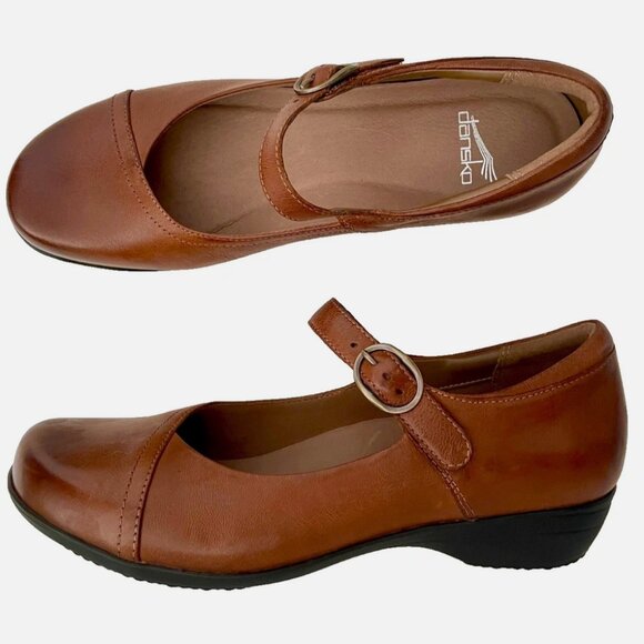 NEW DANSKO FAWNA CHESTNUT BROWN MARY JANES LEATHER COMFORT SHOES WOMENS 40 9 9.5 - Picture 12 of 15